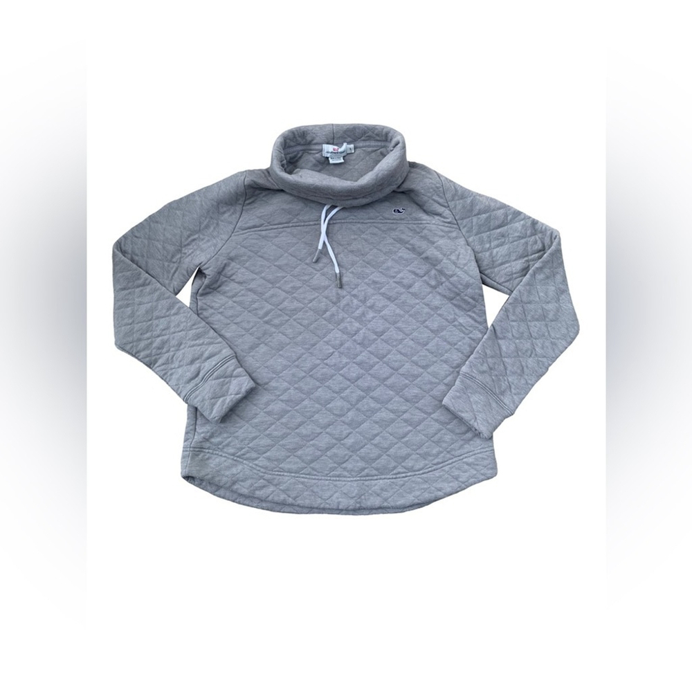 Vineyard Vines Women’s Size Small, Grey Quilted Cowl Neck Pullover Sweatshirt